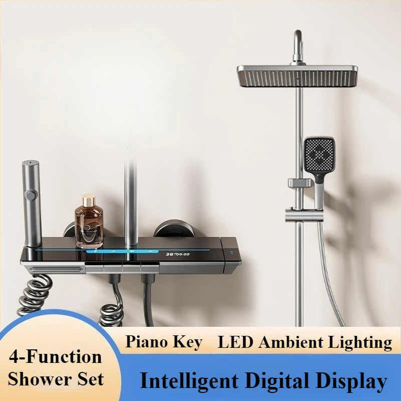 Four Ways Water Outlet Bathroom Shower System Intelligent