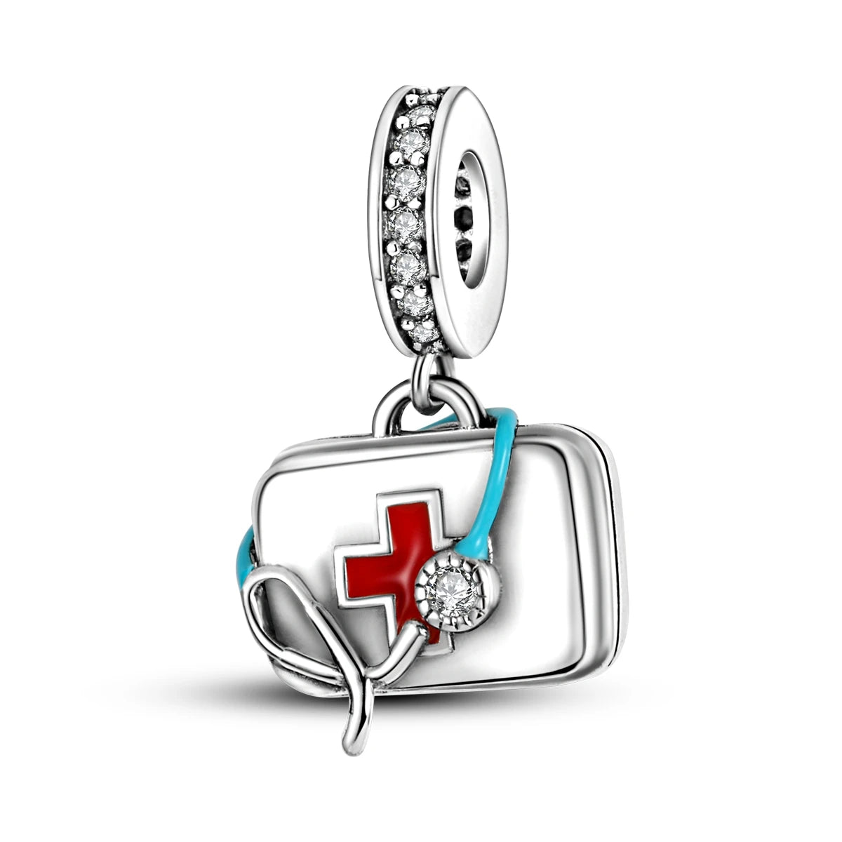Medicine Cabinet Stethoscope Charm Pendant 925 Silver Original