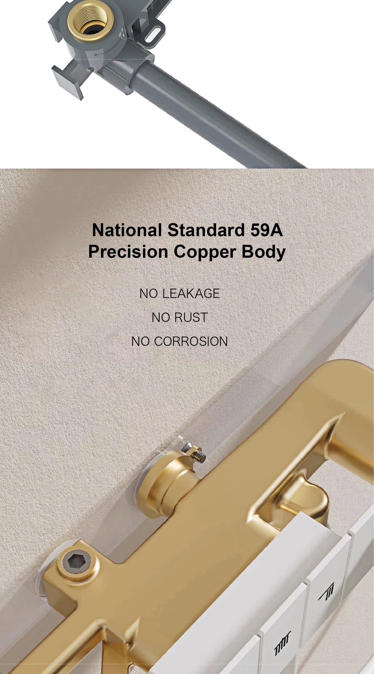Luxury Ceiling Thermostatic Shower System Black Brass Function