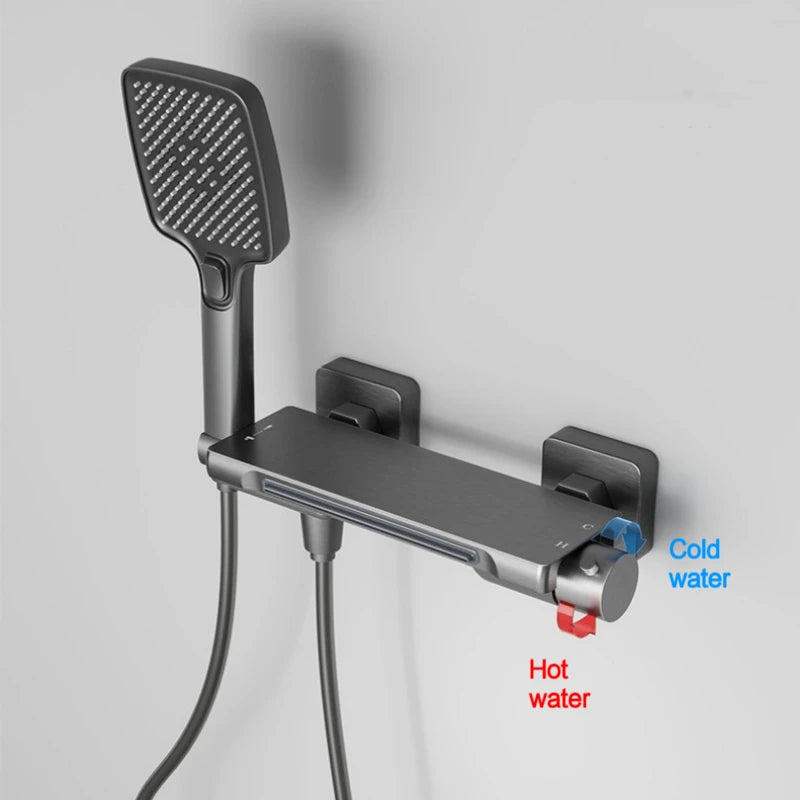 Bathtub Faucet Shower Waterfall Bathroom Wall Mounted Brass