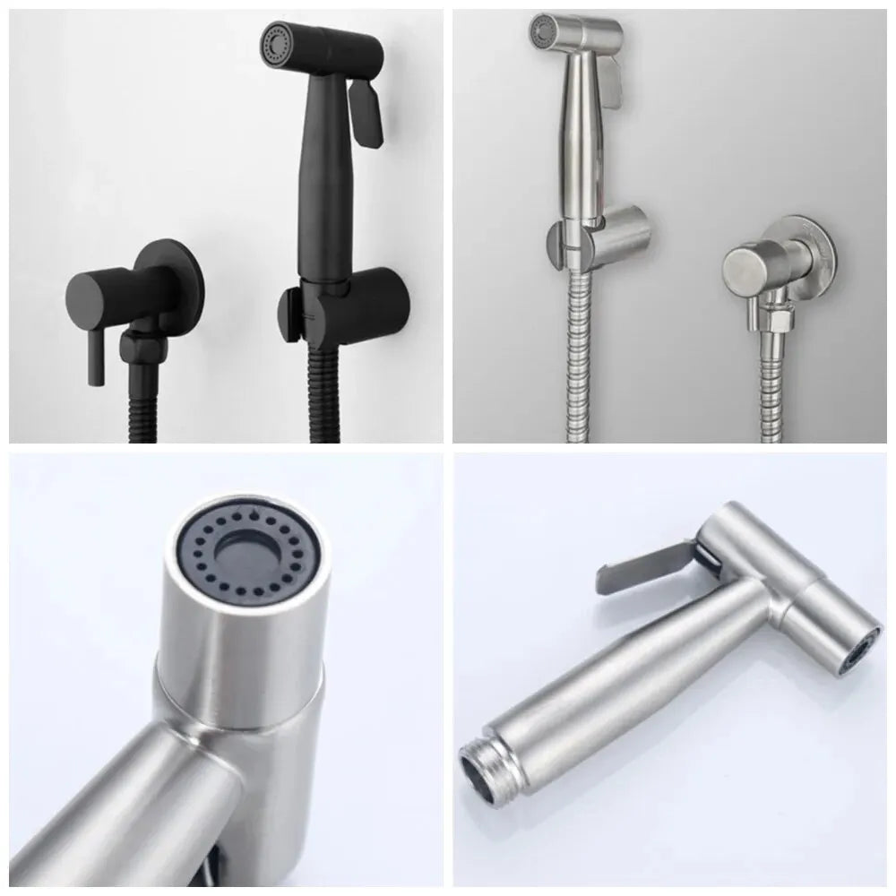 4pc/Set Bidet Toilet Sprayer Bidet Shower Faucet Stainless