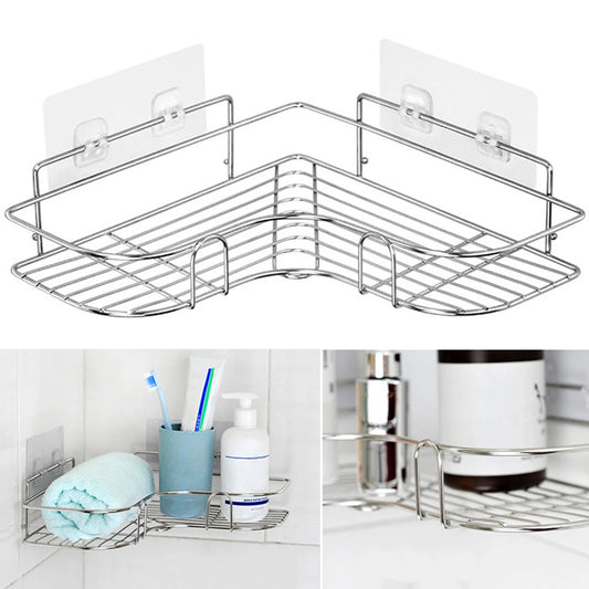 Triangular Restroom Shower Rack Solid Shelf One Layer