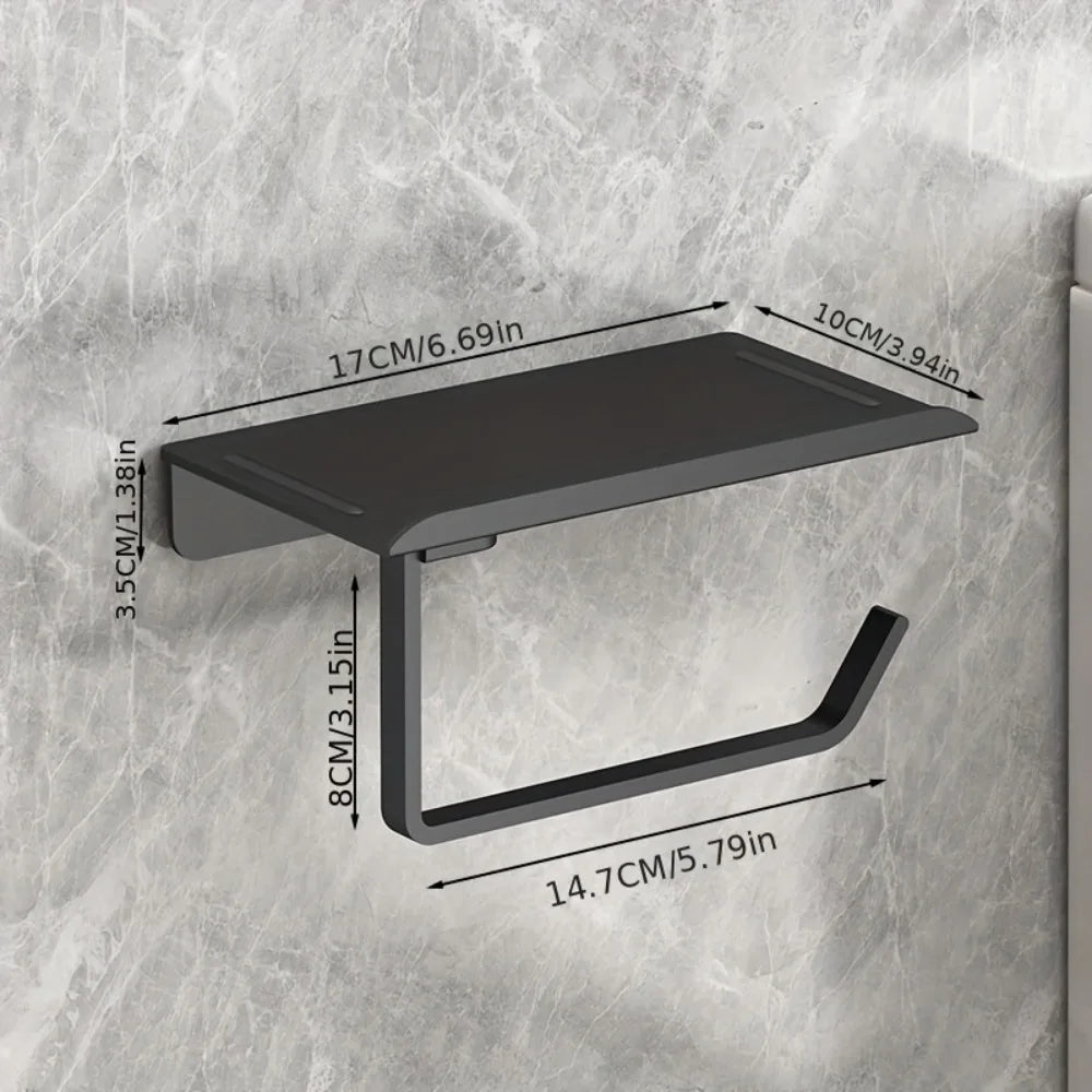 Wall Mounted Toilet Paper Holder No Drill Self
