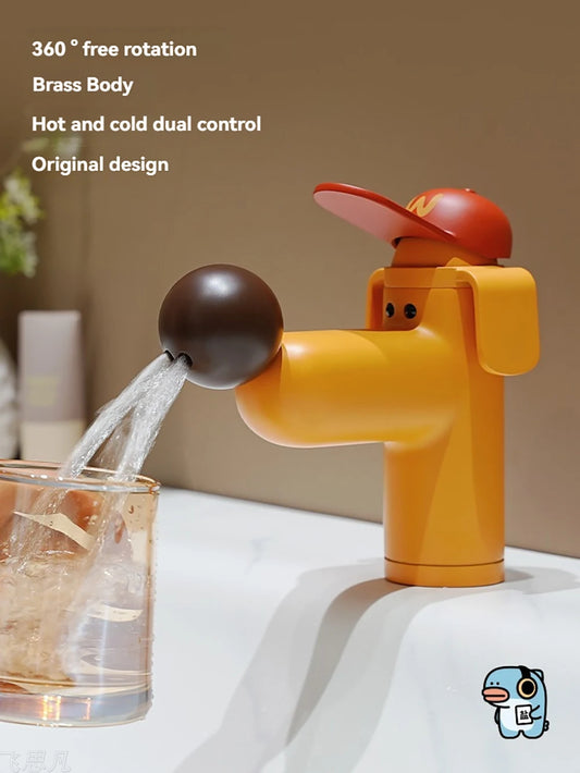 Creative Cute Hat Puppy Faucet Copper 35mm Hole
