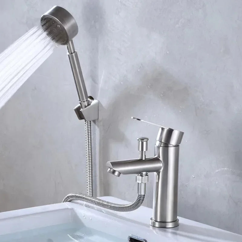 Bathroom Basin Faucet Stainless Steel Handle Sink Faucets