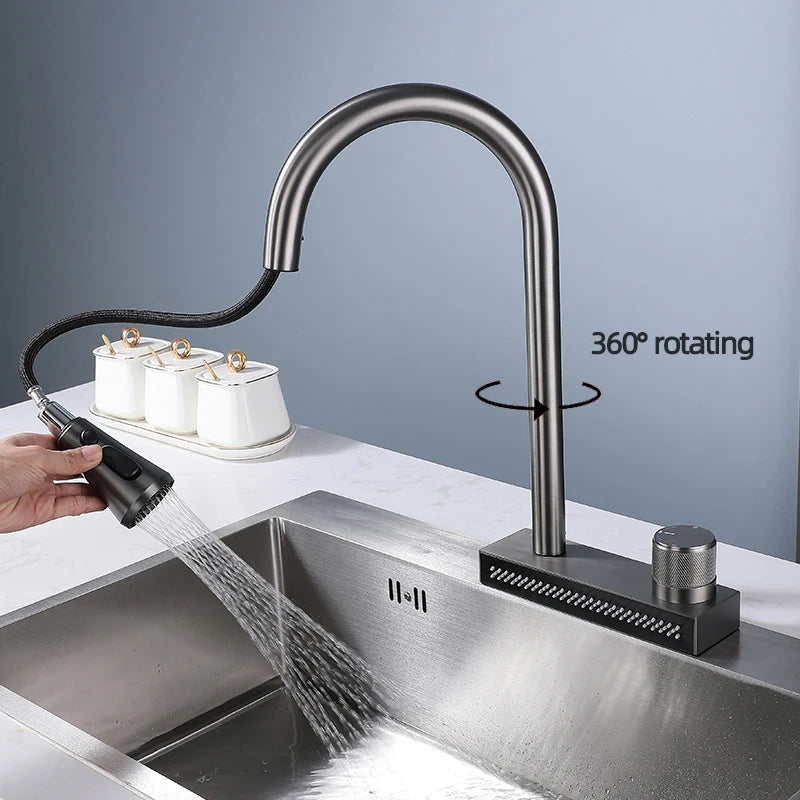 Popular Waterfall Faucet 304 Stainless Steel Cold Rainfall