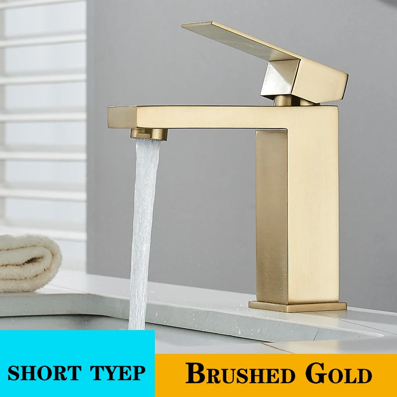 Grey Bathroom Faucet Cold Water Sink Mixer Tap