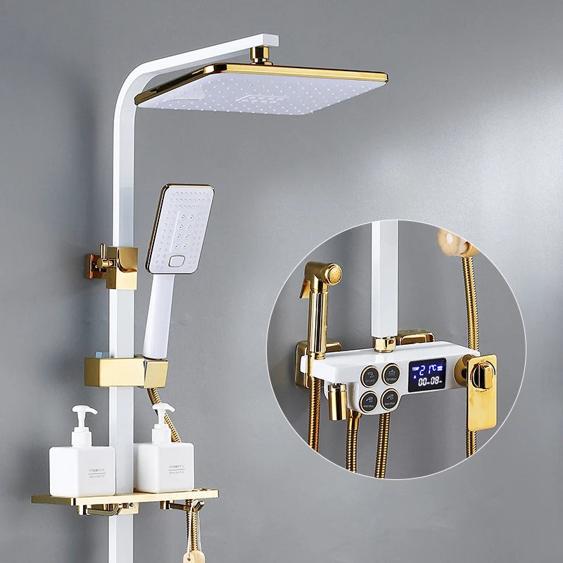 Thermostatic Bathroom Shower System Solid Brass Bathroom Faucets