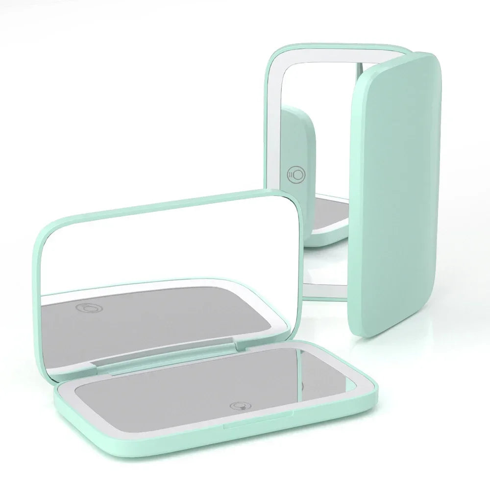 Rechargeable Square Makeup Mirror Led Lights 1x/5x Magnification