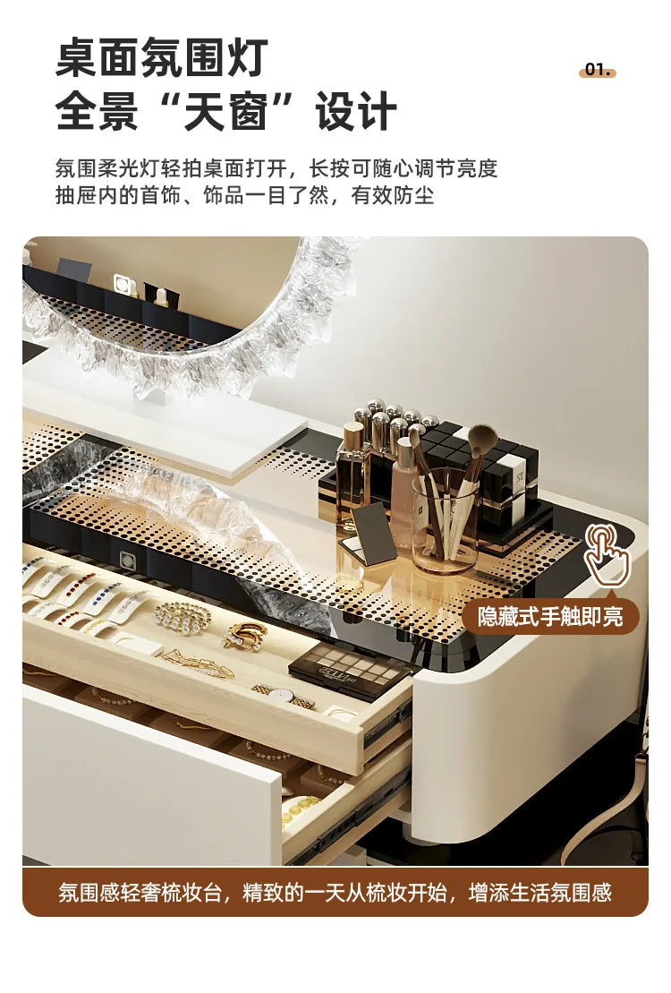 Modern Dressing Table Vanity Desk Wireless Charge Station