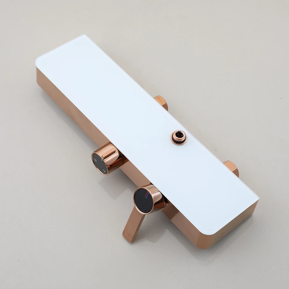 Kemaidi Rose Gold Bathroom Shower Rainfall Cold Control