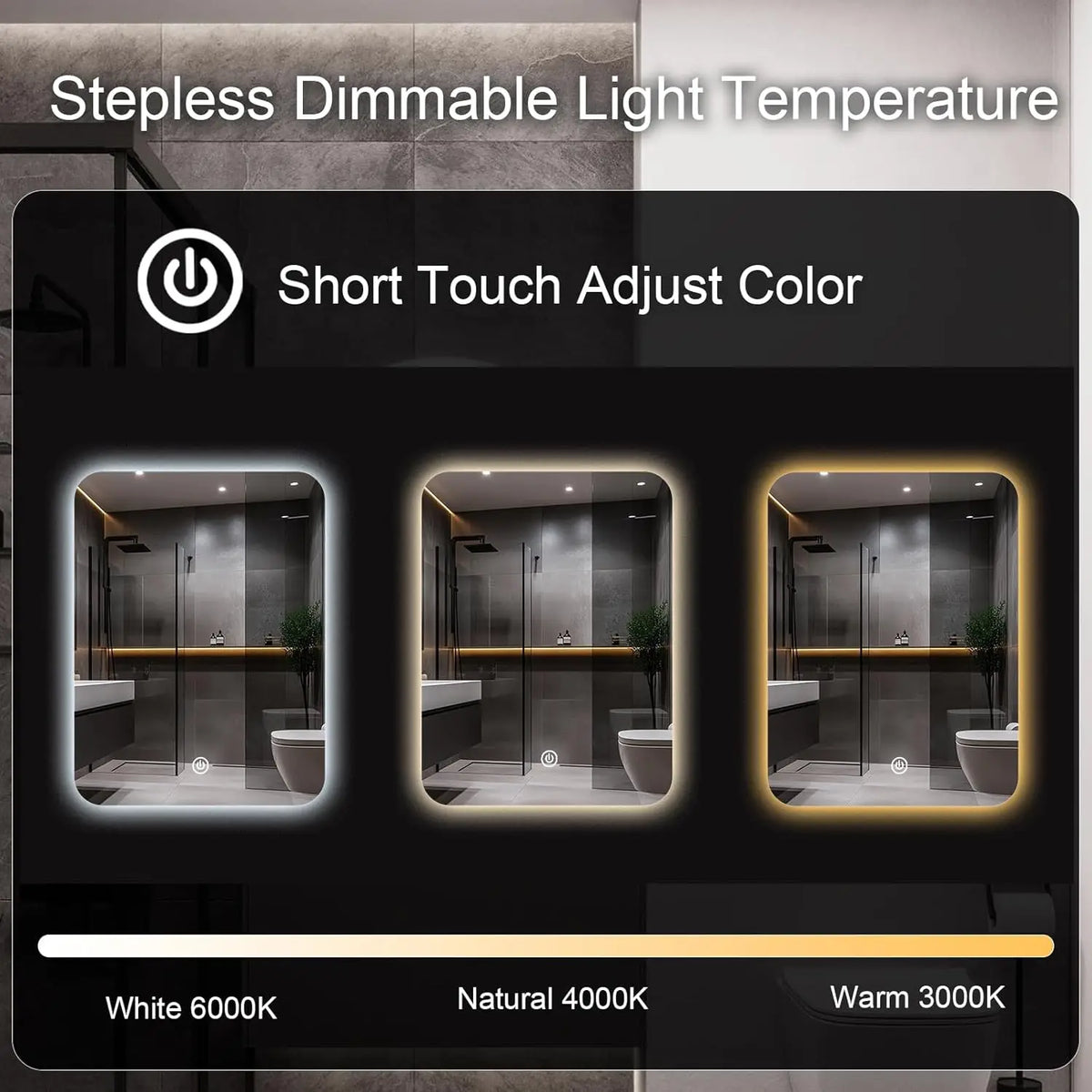 45x60cm Bathroom Wall Mirror Bathroom Mirror Lighting Mirror