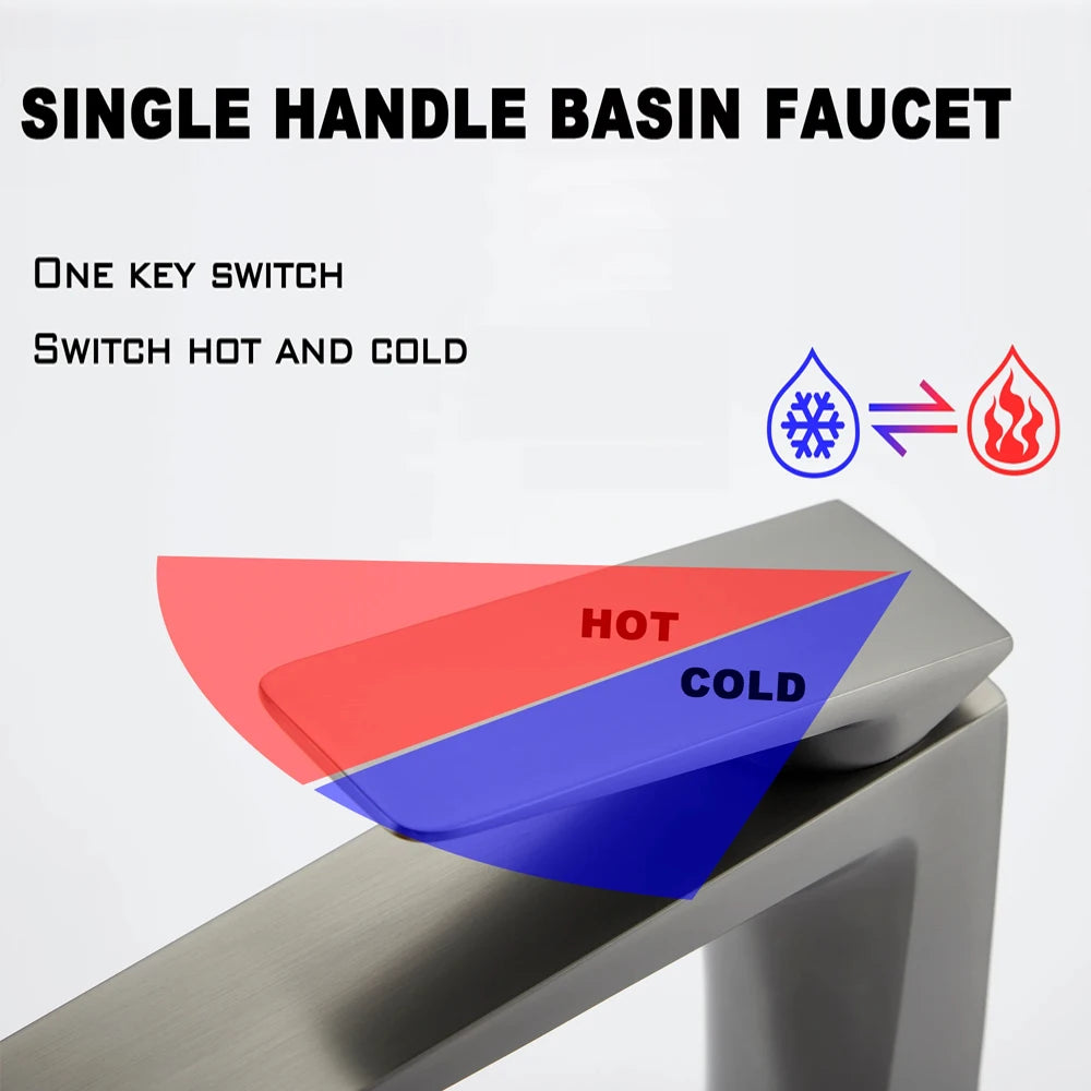 Bathroom Sink Faucet Deck Mount Brass Cold Mixer