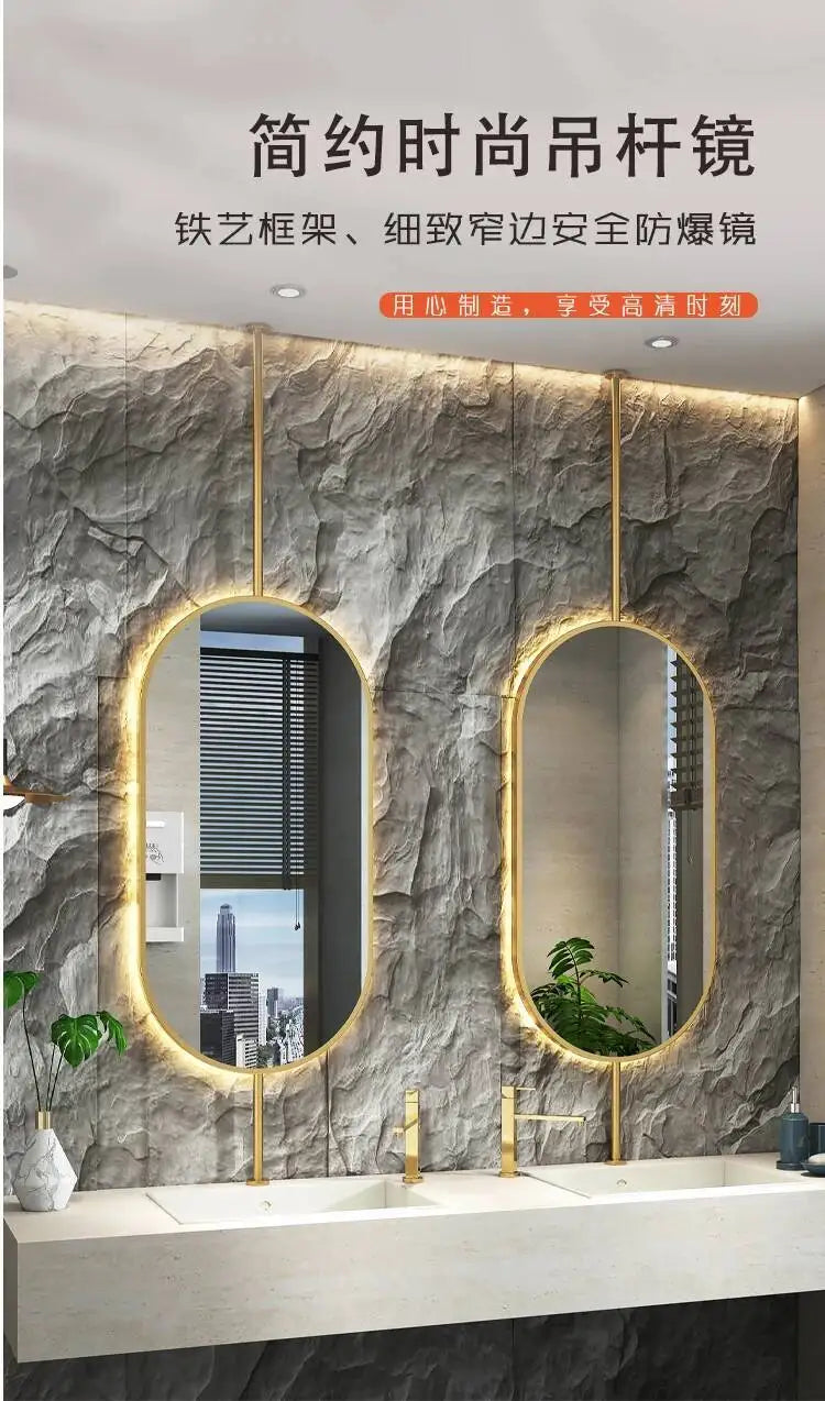 Size60x90cm Ceiling Oval Hanging Mirror Modern Simple Decoration