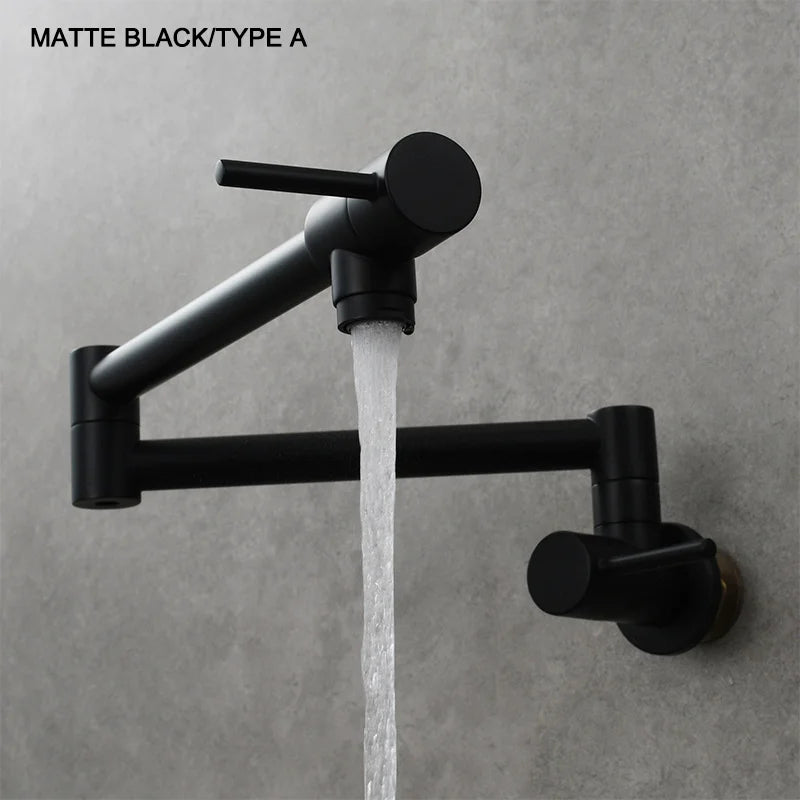Brass Pot Filler Tap Wall Mount Foldable Faucet