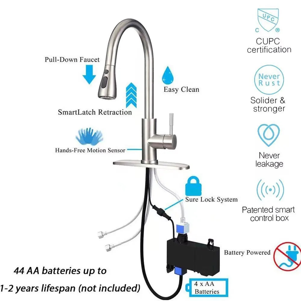 Gegve Smart Infrared Sensing Inductive Pull-Out Sink Faucet