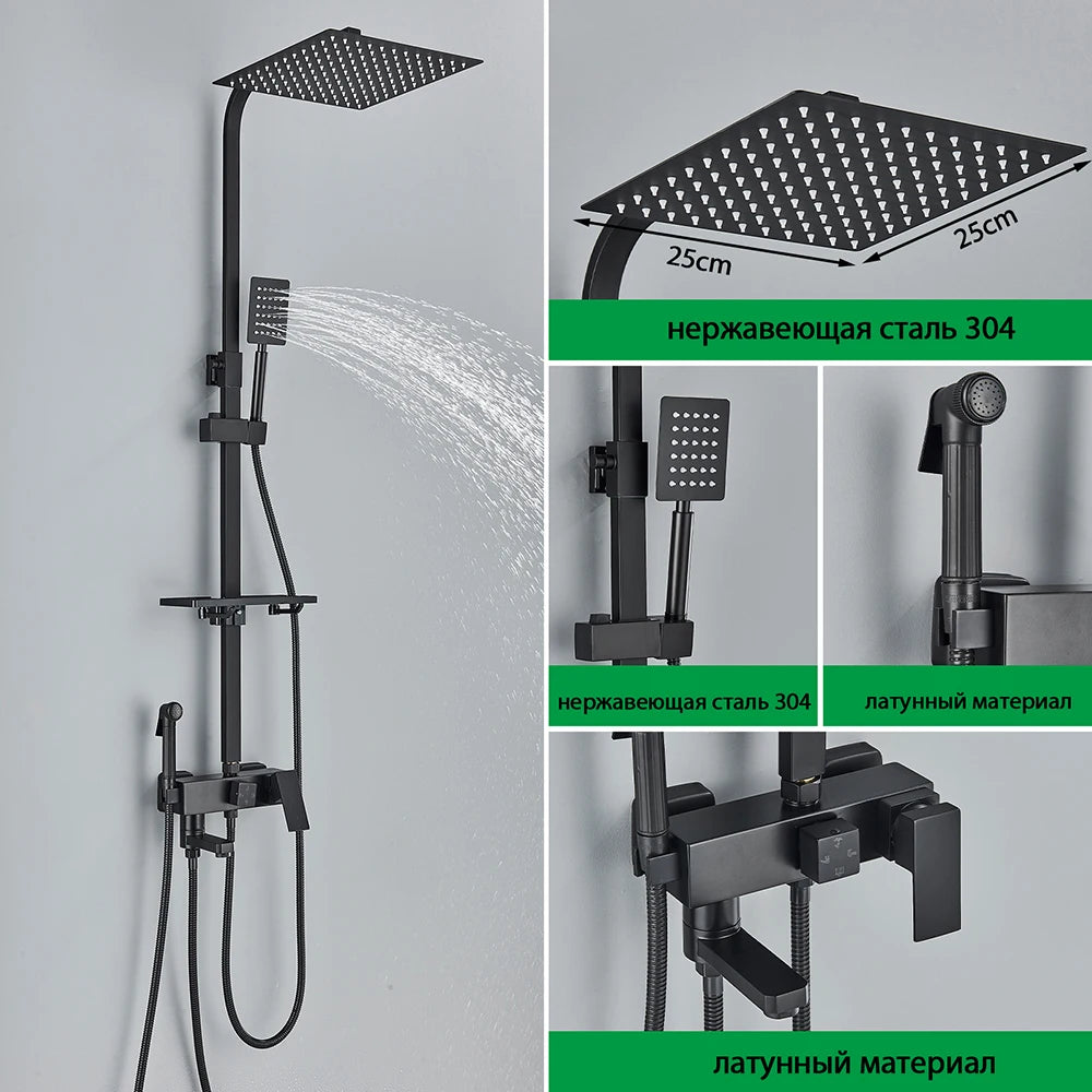 Brass Shower Faucets Bathroom Shower Mixer Crane Bidet
