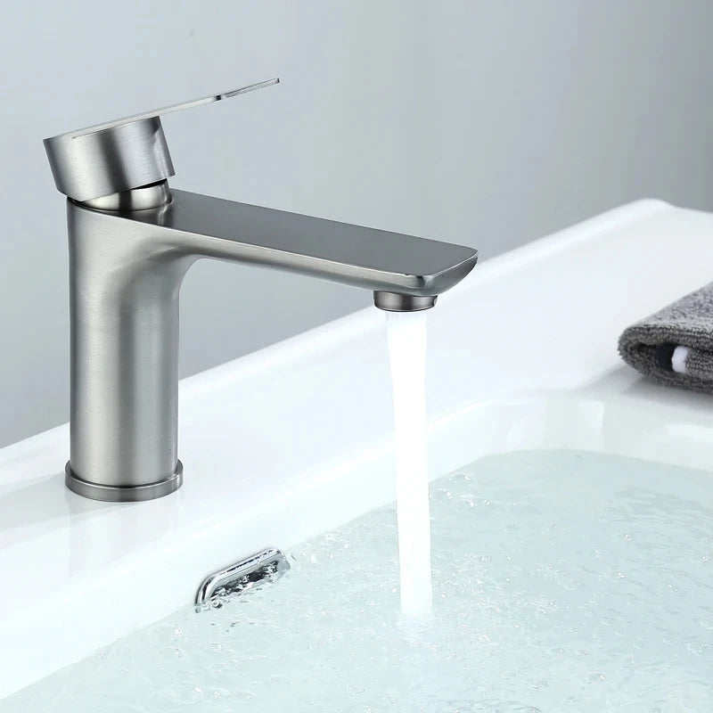Brushed/Gray Bathroom Sink Faucet Cold Mixer Faucet Countertop
