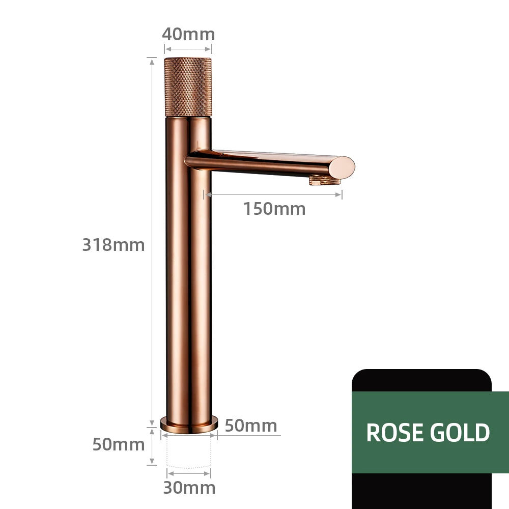 Brushed Rose Gold Bathroom Basin Faucet 100 Brass