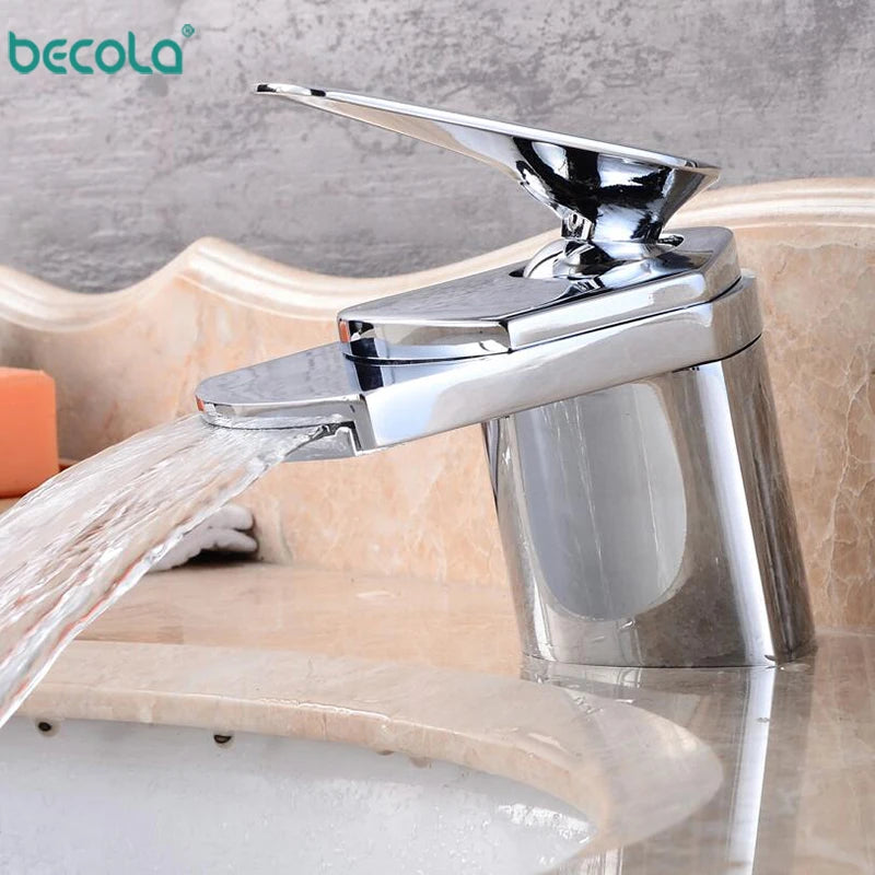 Becola All Copper Gold/Chrome/Brushed Duckbill Waterfall Faucet