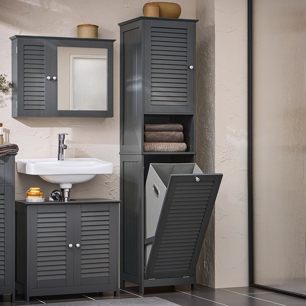 Sobuy Bzr124 High Wardrobe Fold-Out Laundry Bag Bathroom