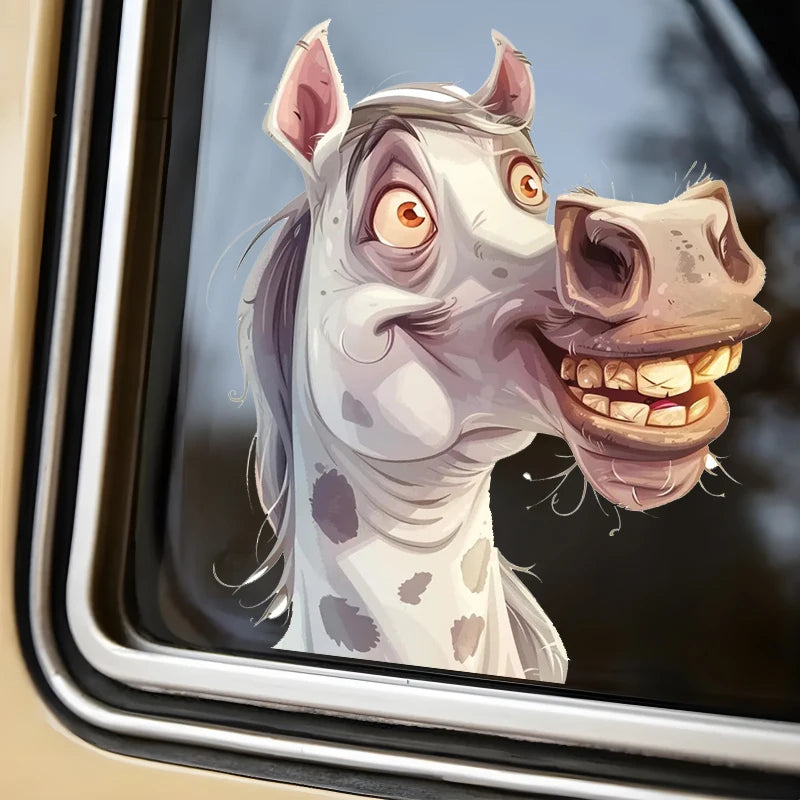 Fun Donkey Horse Cartoon Sticker Water-Proof & Uv-Resistant