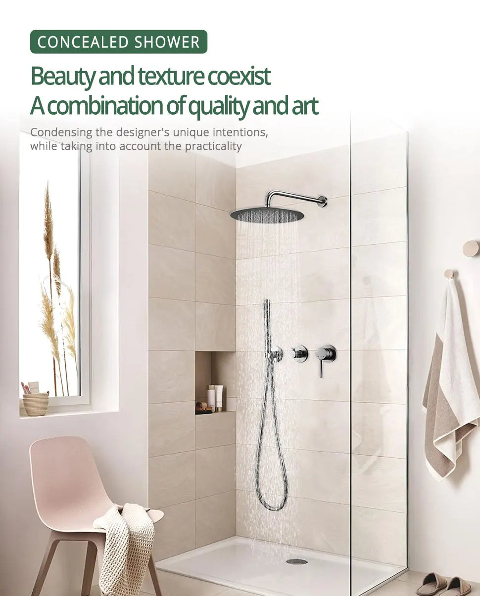 Gunmetal Shower Faucet 8-16 Wall Mounted Concealed Control