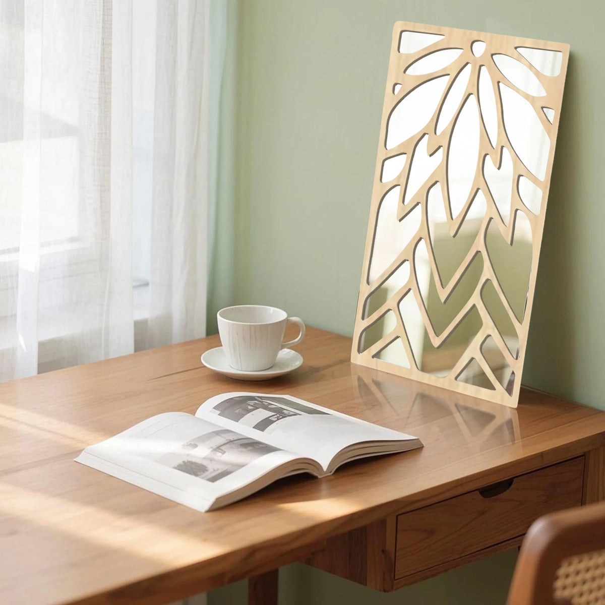 3pcs 2d 16in Wooden Acrylic Double-Layer Wall Mirror