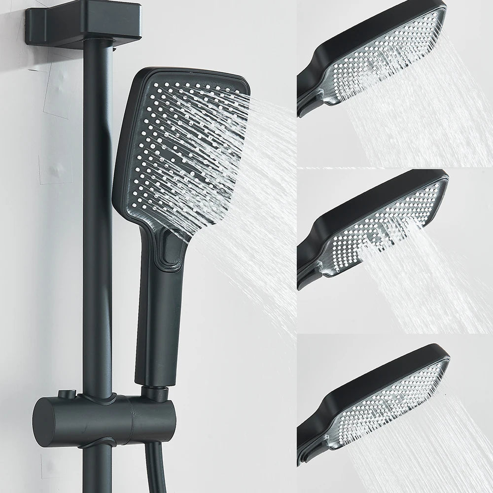 Black Lcd Display Screen Shower Faucet Bathroom Cold