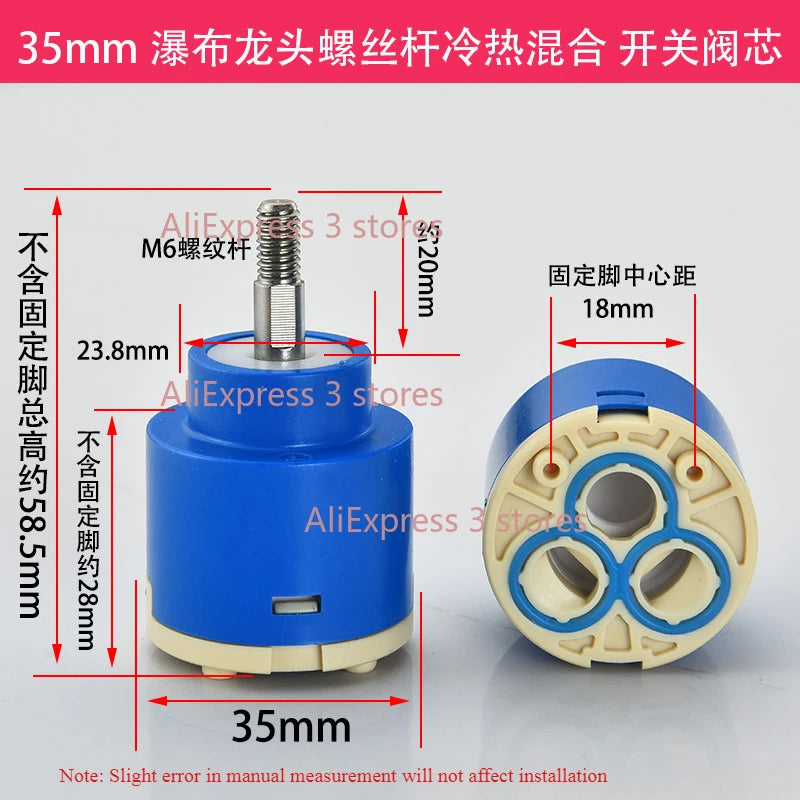 1pcs 35/40mm Replacement Ceramic Spool Water Tap Mixer