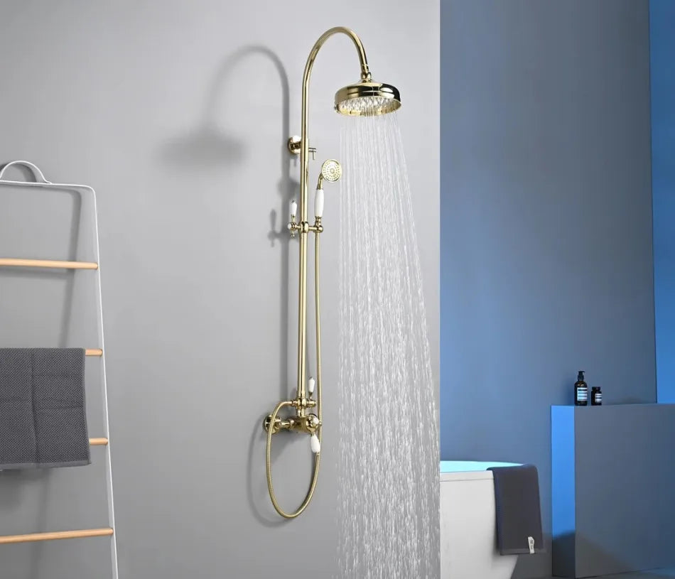 Tuqiu Bathroom Shower Faucet Brass Bathroom Rainfall Shower