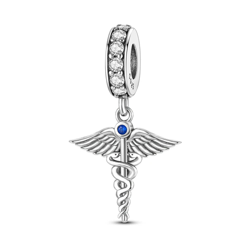 Original 925 Sterling Silver Medicine Cabinet Stethoscope Charms