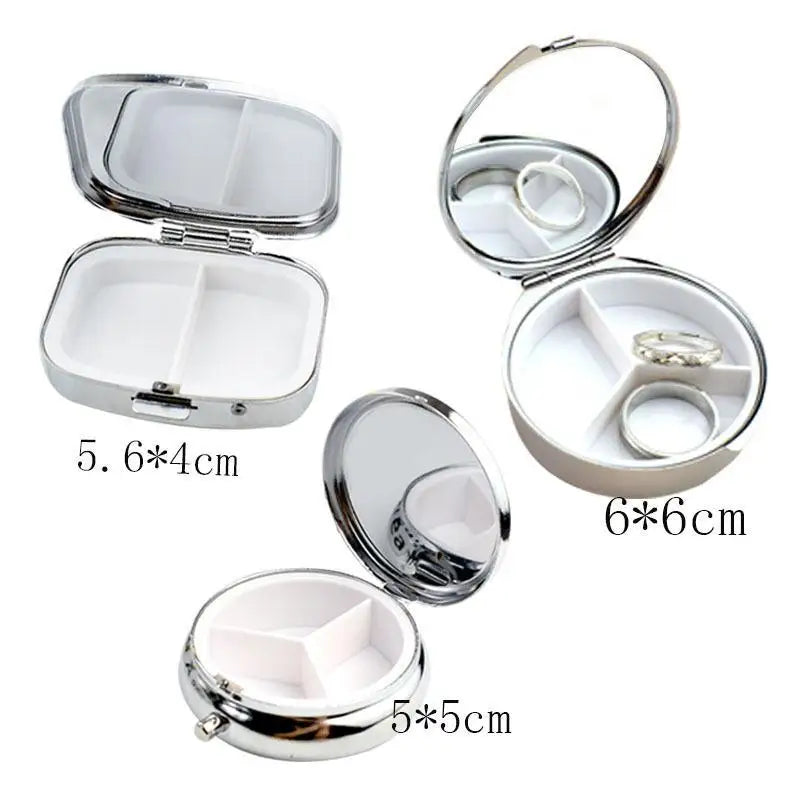 Multi Compartment Mini Jewelry Display Case Mirror Storage