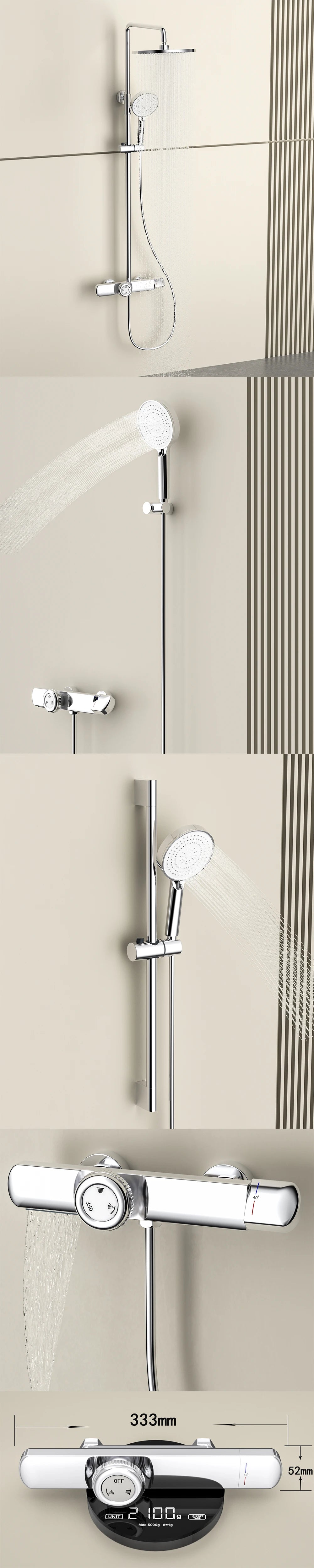 Luxury Solid Brass Smart Thermostatic Showers System Split