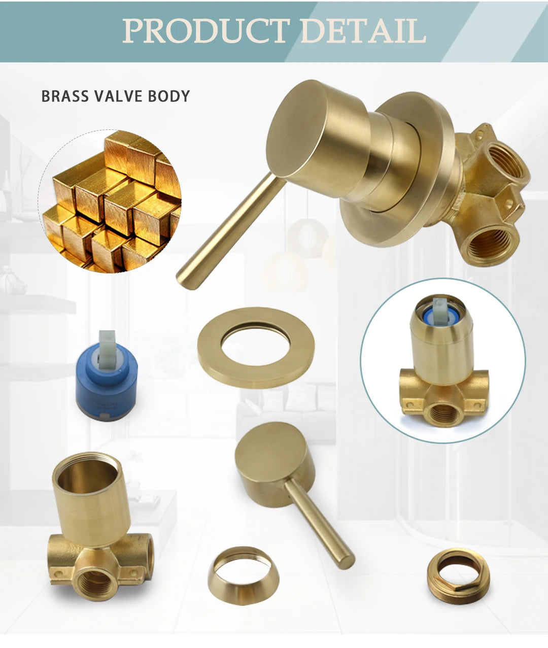Shower Faucet System Stainless Steel Head Shower Wall