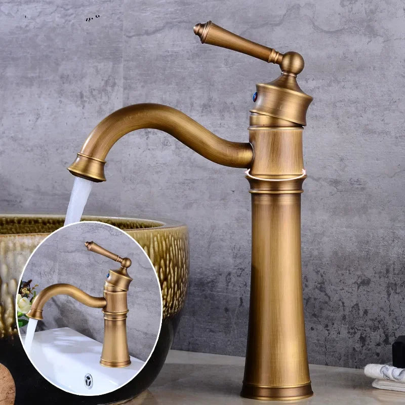 Zgrk Basin Faucets Antique Brass Sink Faucet Handle
