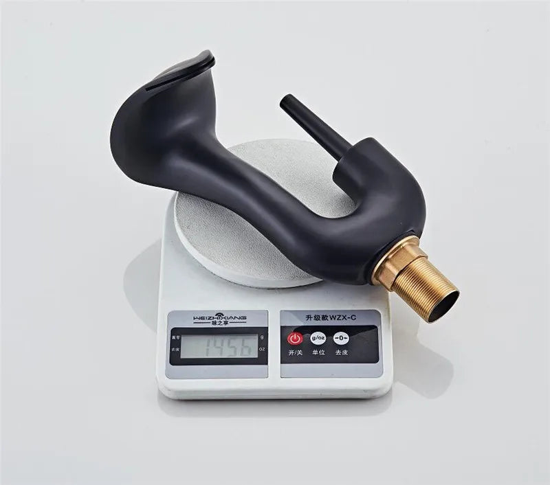 Tuqiu Black Bathroom Faucet Brass Gold Basin Faucet