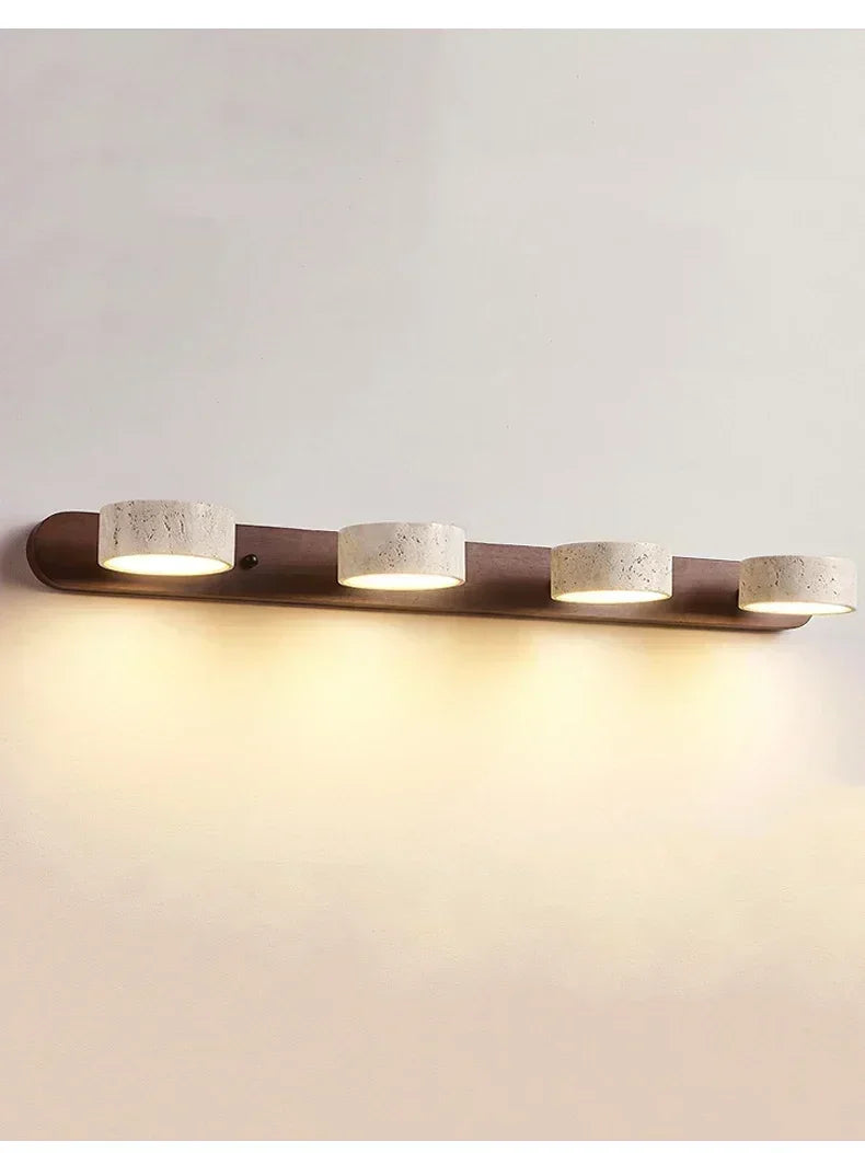 Rotatable Led Vanity Mirror Light Wabi Sabi Travertine
