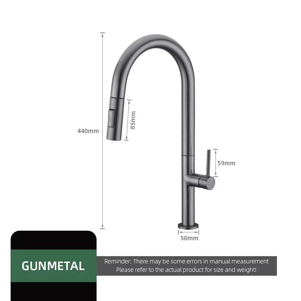 Gunmetal Faucet Pull Down Sprayer Handle Hole Pull