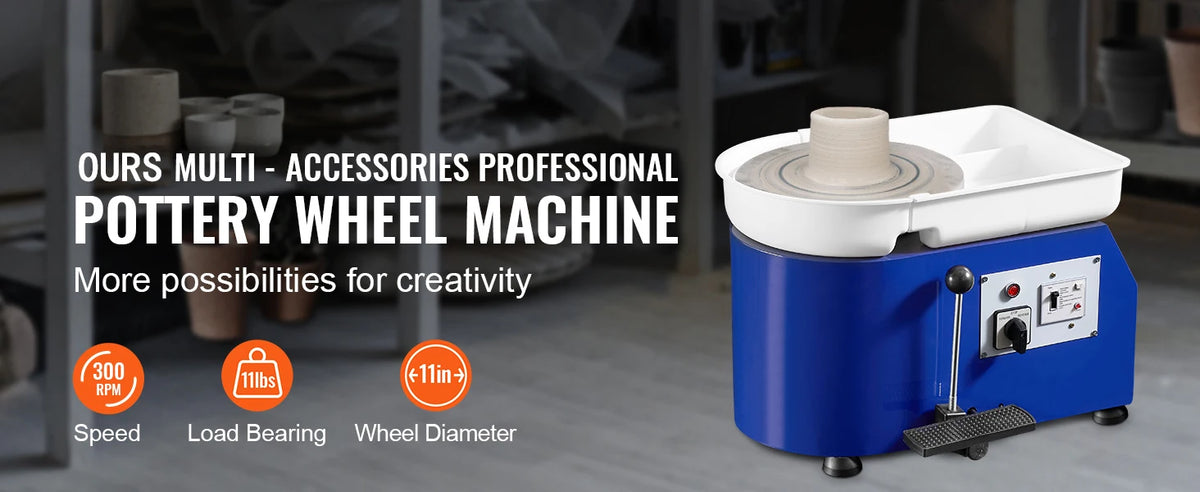 Succebuy 11in Pottery Wheel Ceramic Forming Machine Adjustable