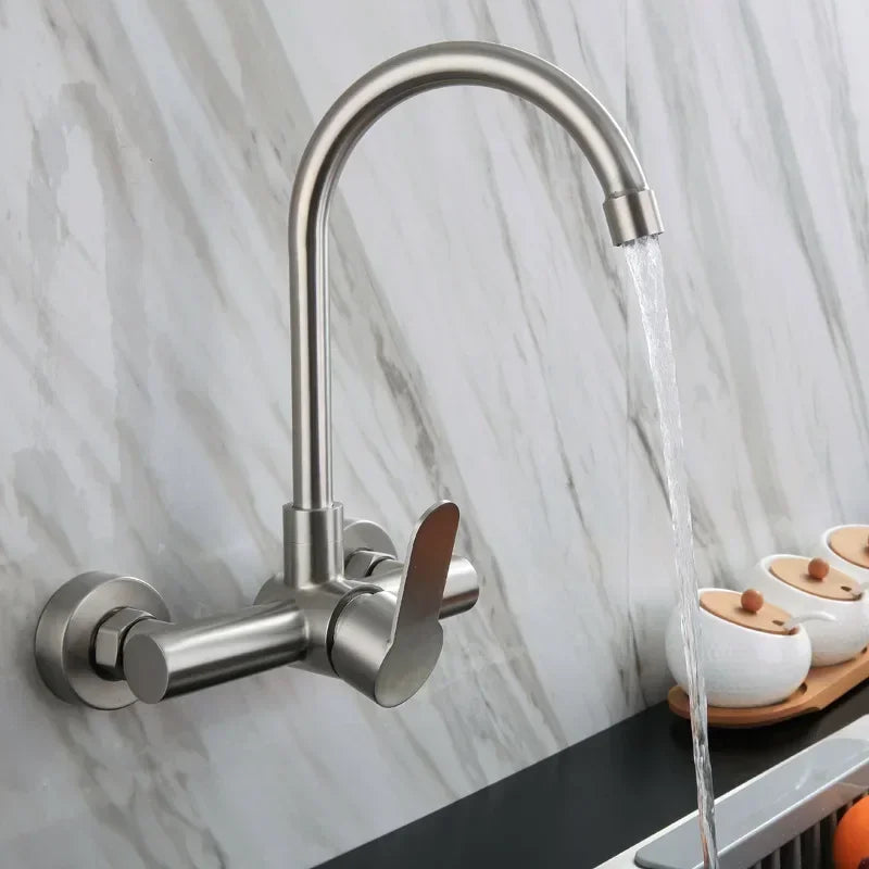 Stainless Steel Faucet Wall Mounted Cold Tap Bathroom