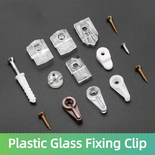 30 Sets Plastic Glass Retainer Clips Mirror Holder