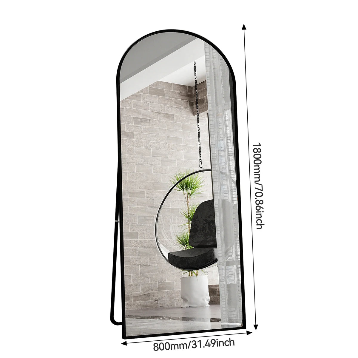 Full Length Mirror Standing Mirror Black Frame Large