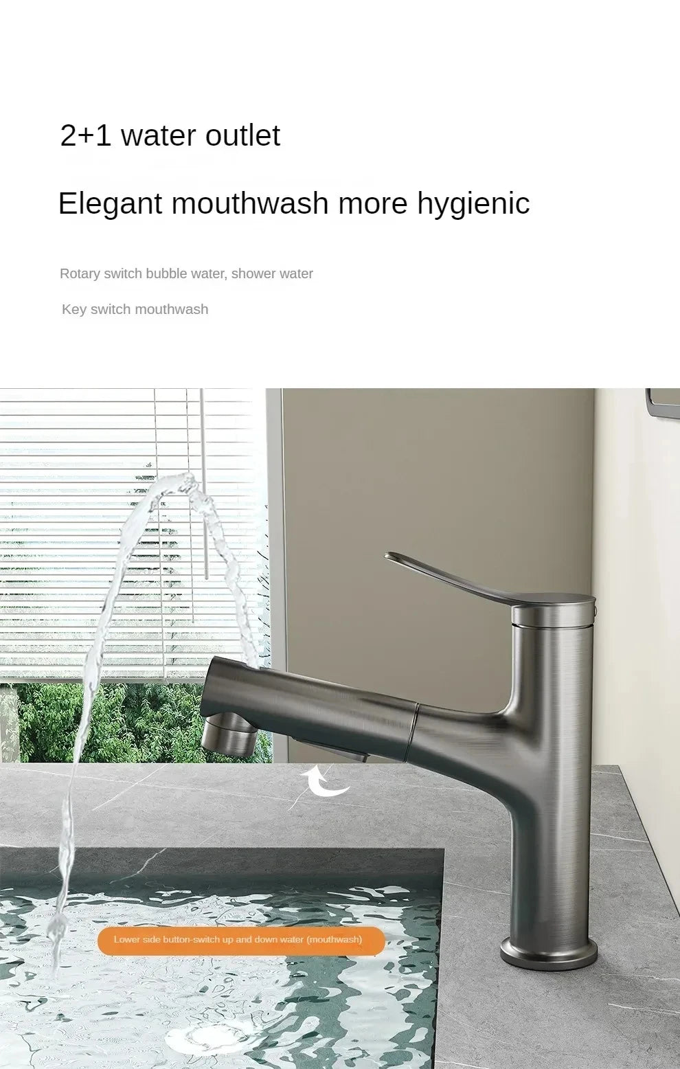 Bathroom Sink Gargle Faucet Pull-Out Faucet Cold Water