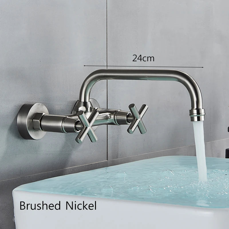 Bathroom Basin Faucet Wall Mounted 360 Degree Rotate