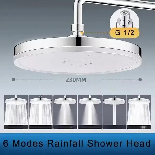 230mm Big Panel Showerhead Mode Supercharge Rainfall Shower