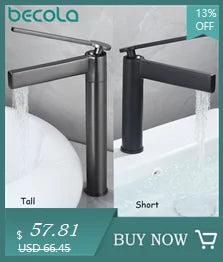 Becola Brushed Gold Basin Faucet Black Bathroom Mixer