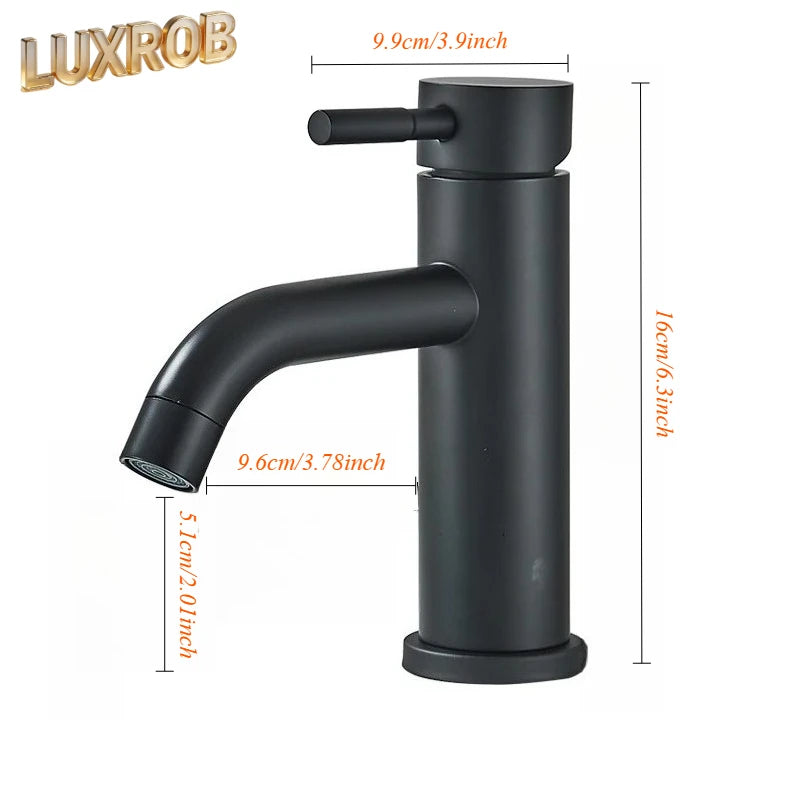 Matte Black Bathroom Basin Faucet Lever Sink Faucets