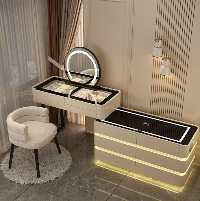 Modern Lighted Adjustable Extendable Bedroom Vanity Makeup