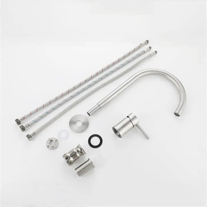 Stainless Steel Bathroom Basin Faucet Deck Mount 360